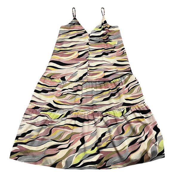 Ted Baker Zebra Print Tiered Midi Dress, Dusty Pink, 8/10 US - Picture 2 of 11